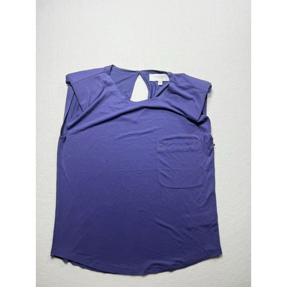 Equipment Femme Purple Sleeveless Top Size Small Shoulder Pads NWOT